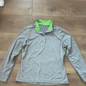 Nike Golf Dri-Fit‎ Women’s Long Sleeve Mock Neck Polo Gray Green M